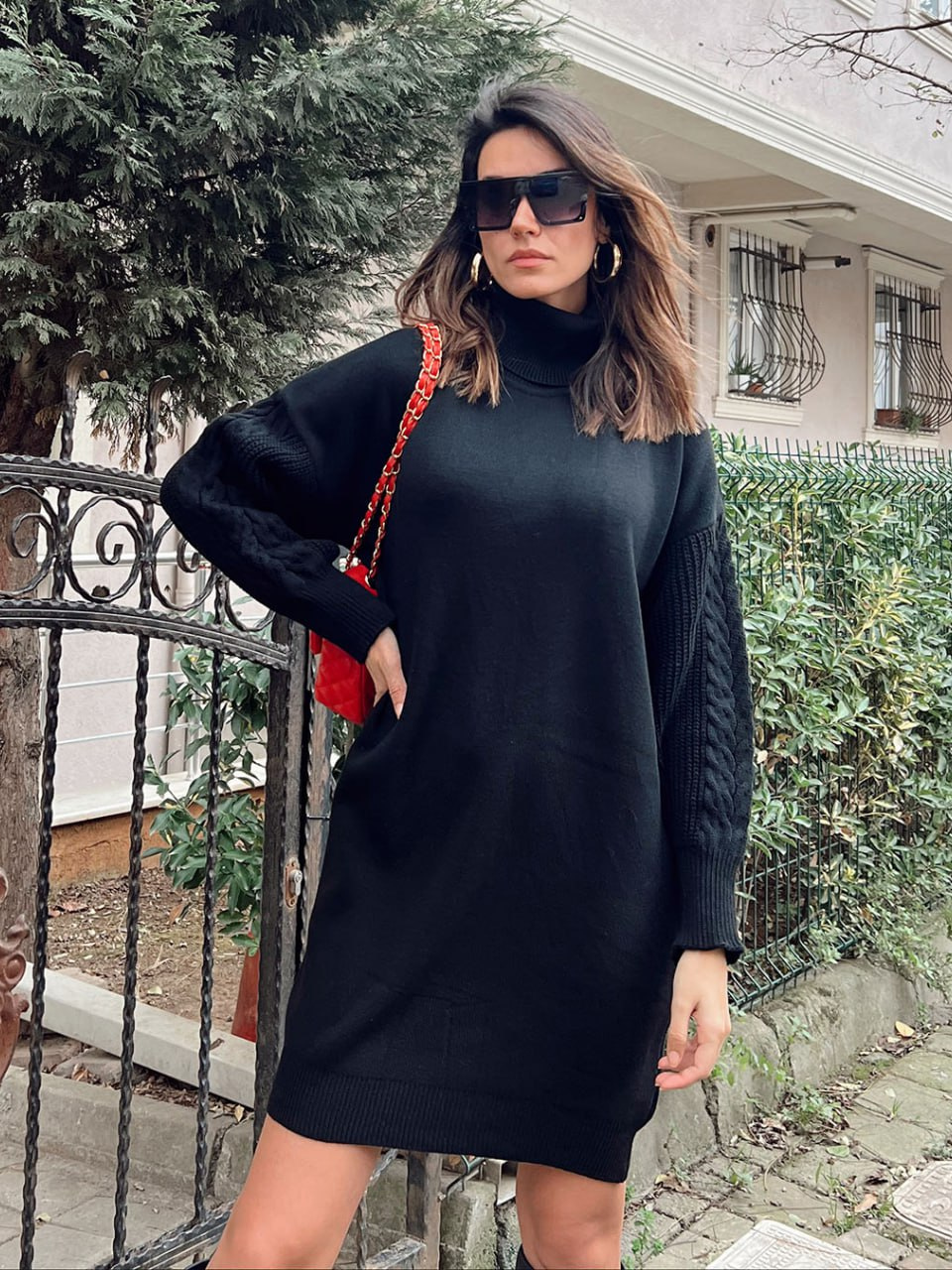 Robe Pull à col roulé coupe décontractée Réf T0797 Taille Standard