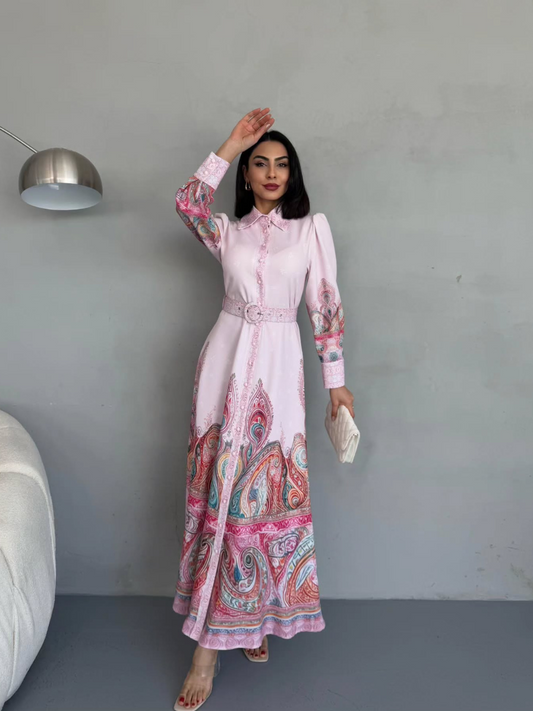Robe longue à Motif En Rose REFSUM2025