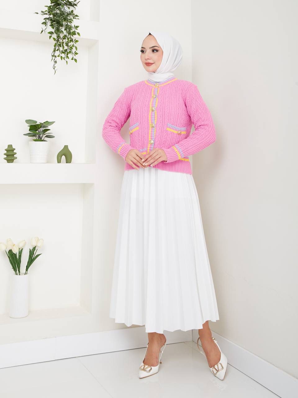 Blouse en Tricot boutonné Taille Standard Réf6BEFSUN