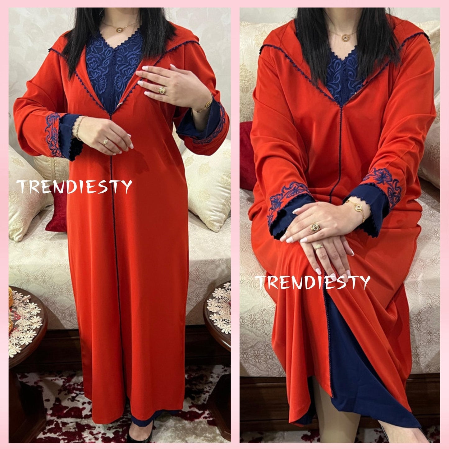 جلابة من قطعتين مصنوعة من الكريب الرائع - TRENDIESTY