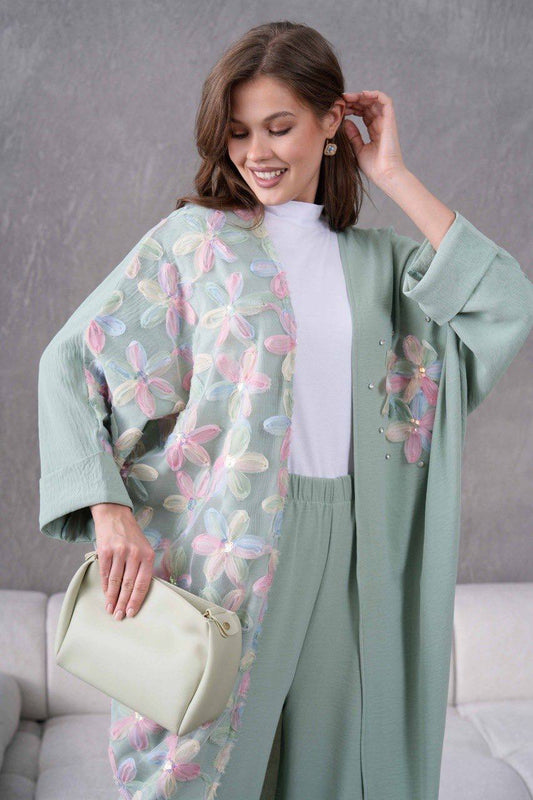 Ensemble Kimono 2 Pièces à fleurs 3D REFWTR2025