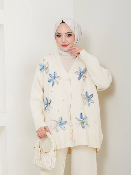 Enemble en Tricot à Motif Floral Taille Standard Réf2EFSUN