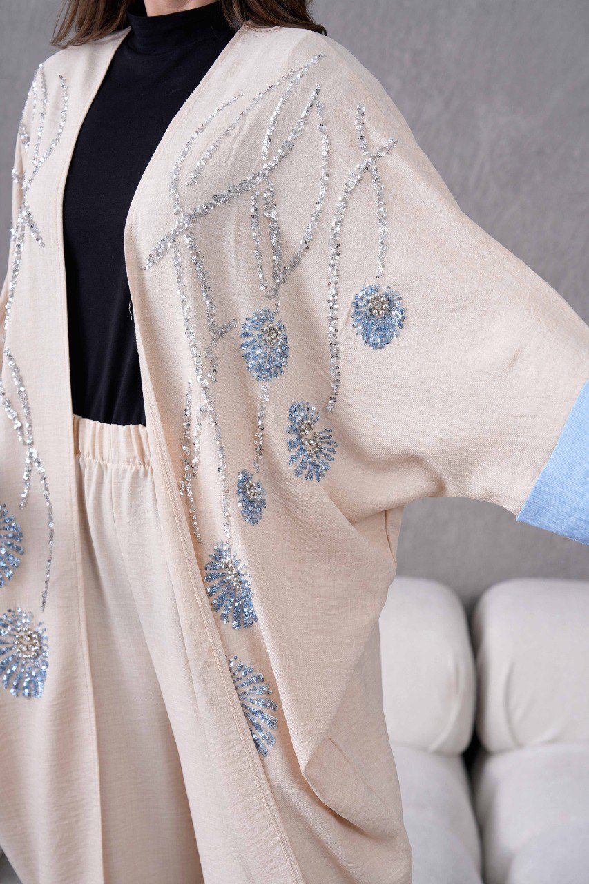 Ensemble Kimono 2 Pièces à fleurs 3D REFWTR2025