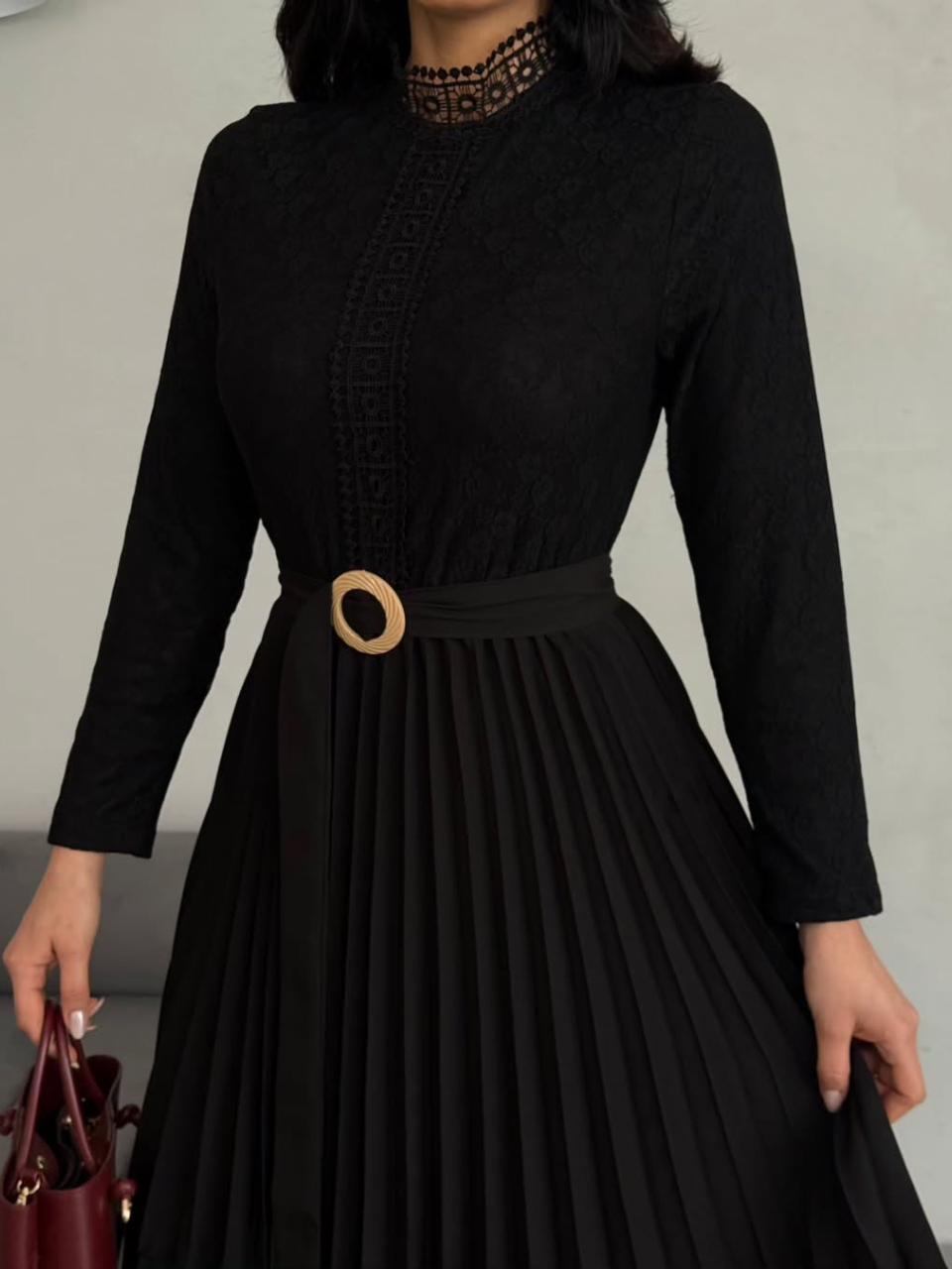 Robe Longue ceinturée et Plissée REF42025