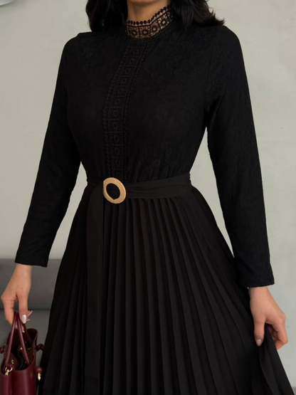 Robe Longue ceinturée et Plissée REF42025