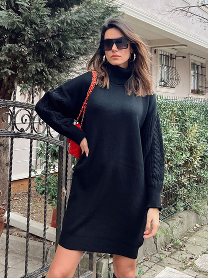 Robe Pull à col roulé coupe décontractée  Réf T0797 Taille Standard