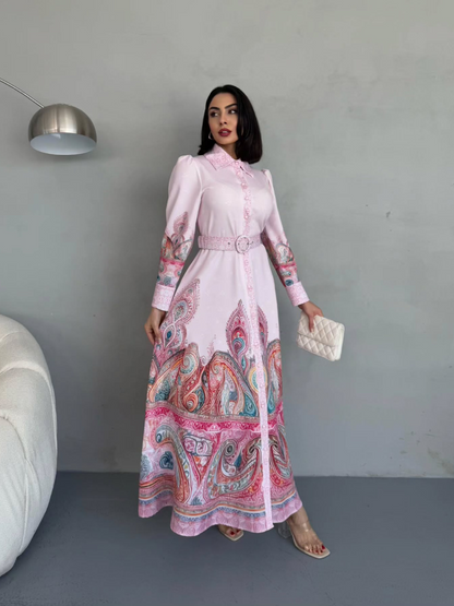 Robe longue à Motif En Rose REFSUM2025