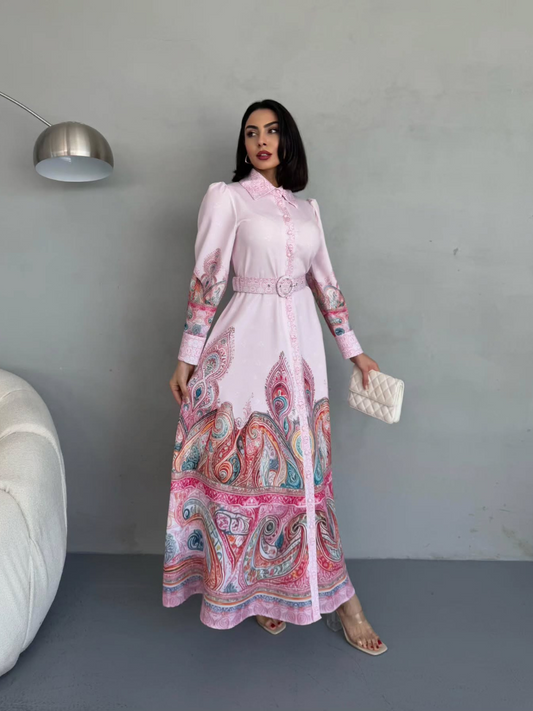 Robe longue à Motif En Rose REFSUM2025