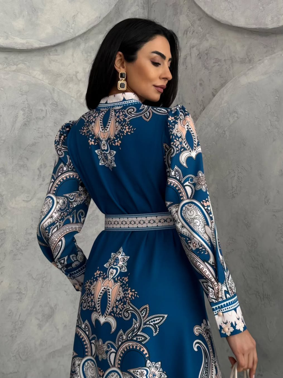 Robe longue à imprimé floral En Bleu REFSUM2025