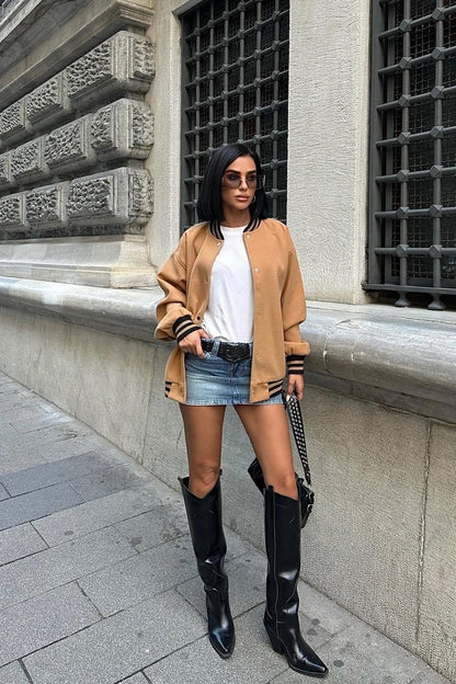 Bomber Jacket En Marron RéfTR01