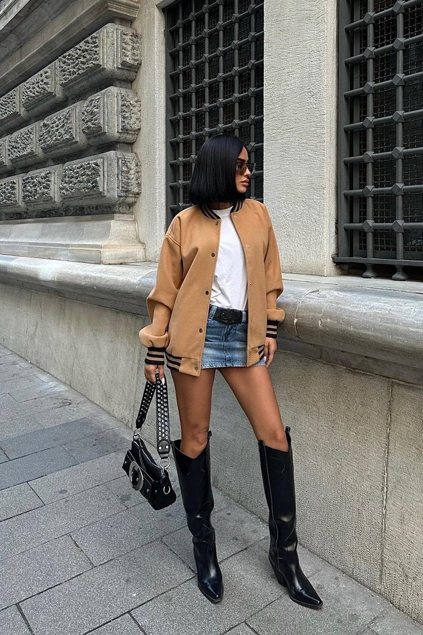 Bomber Jacket En Marron RéfTR01