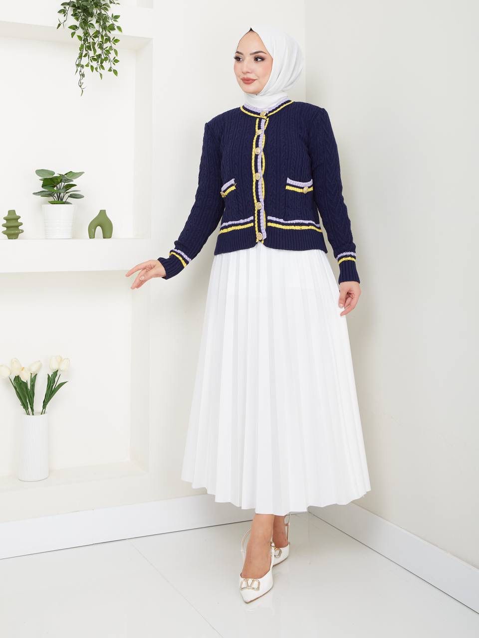 Blouse en Tricot boutonné Taille Standard Réf6BEFSUN