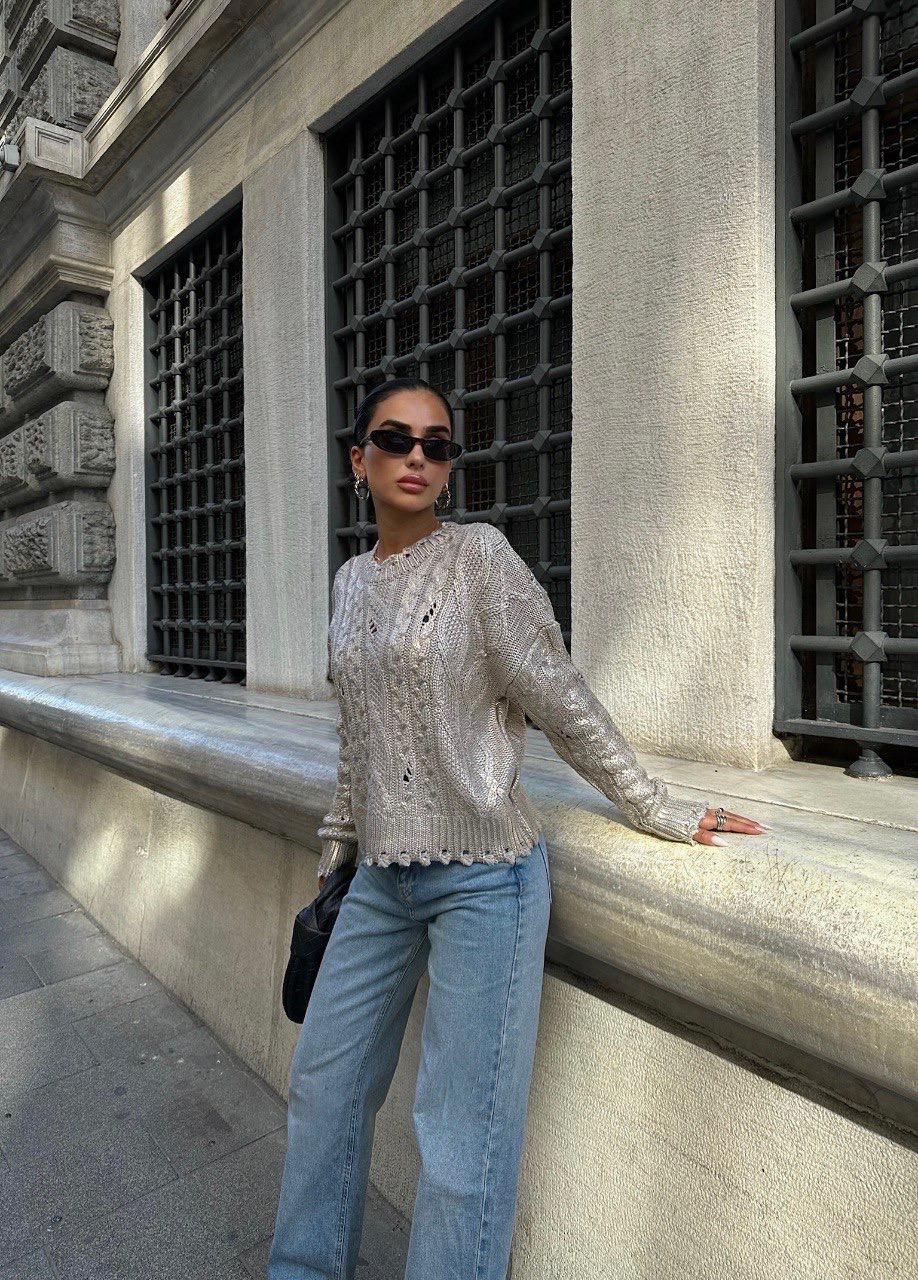 Sweater Tricot Doré Taille Standard Réf1273