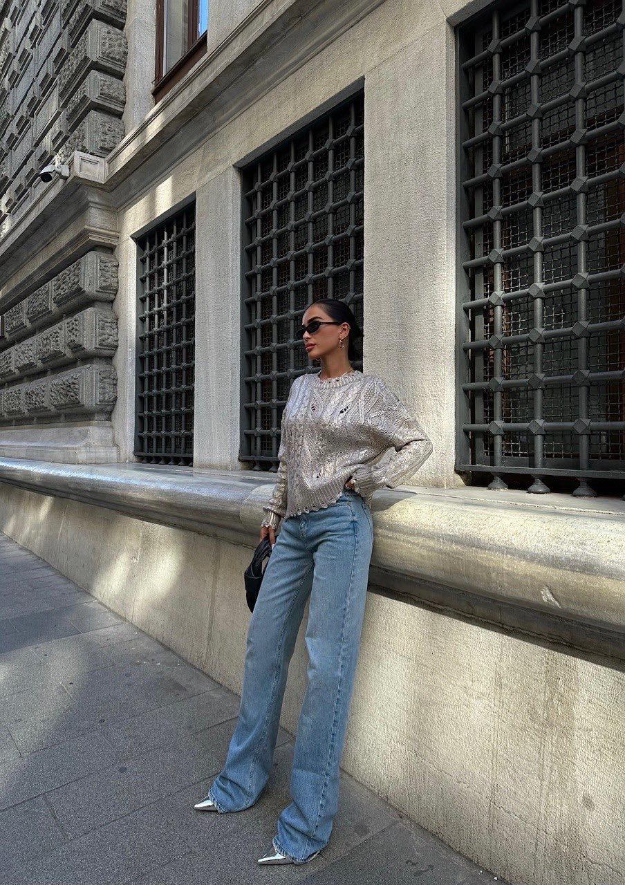 Sweater Tricot Doré Taille Standard Réf1273