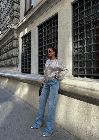 Sweater Tricot Doré Taille Standard Réf1273