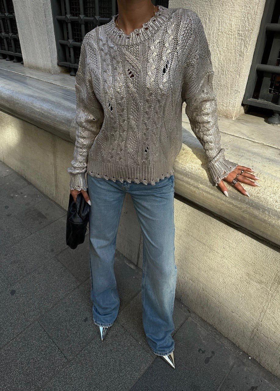 Sweater Tricot Doré Taille Standard Réf1273