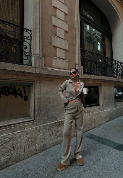 Ensemble 2 Pièces en tricots texturés Taille standard Réf9432