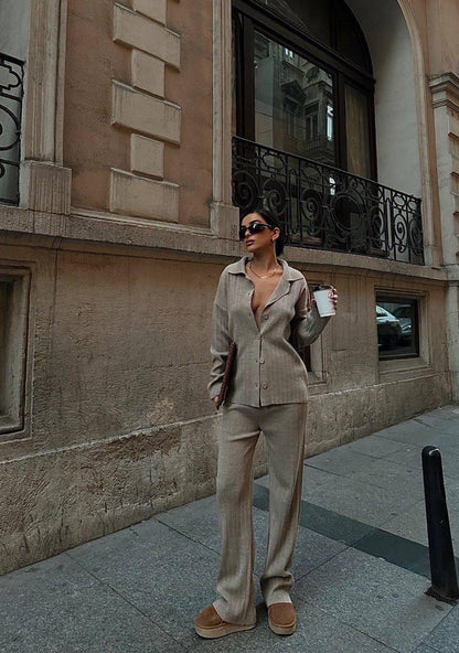 Ensemble 2 Pièces en tricots texturés Taille standard Réf9432