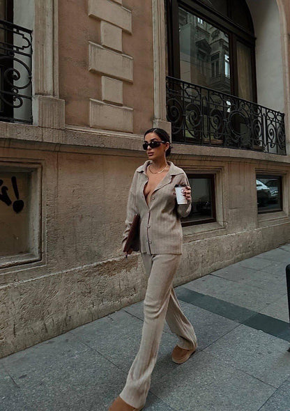 Ensemble 2 Pièces en tricots texturés Taille standard Réf9432