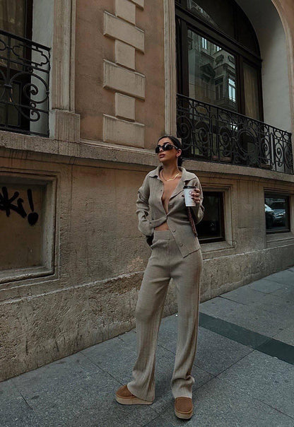 Ensemble 2 Pièces en tricots texturés Taille standard Réf9432