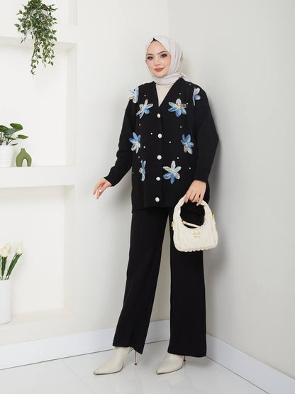 Enemble en Tricot à Motif Floral Taille Standard Réf2EFSUN