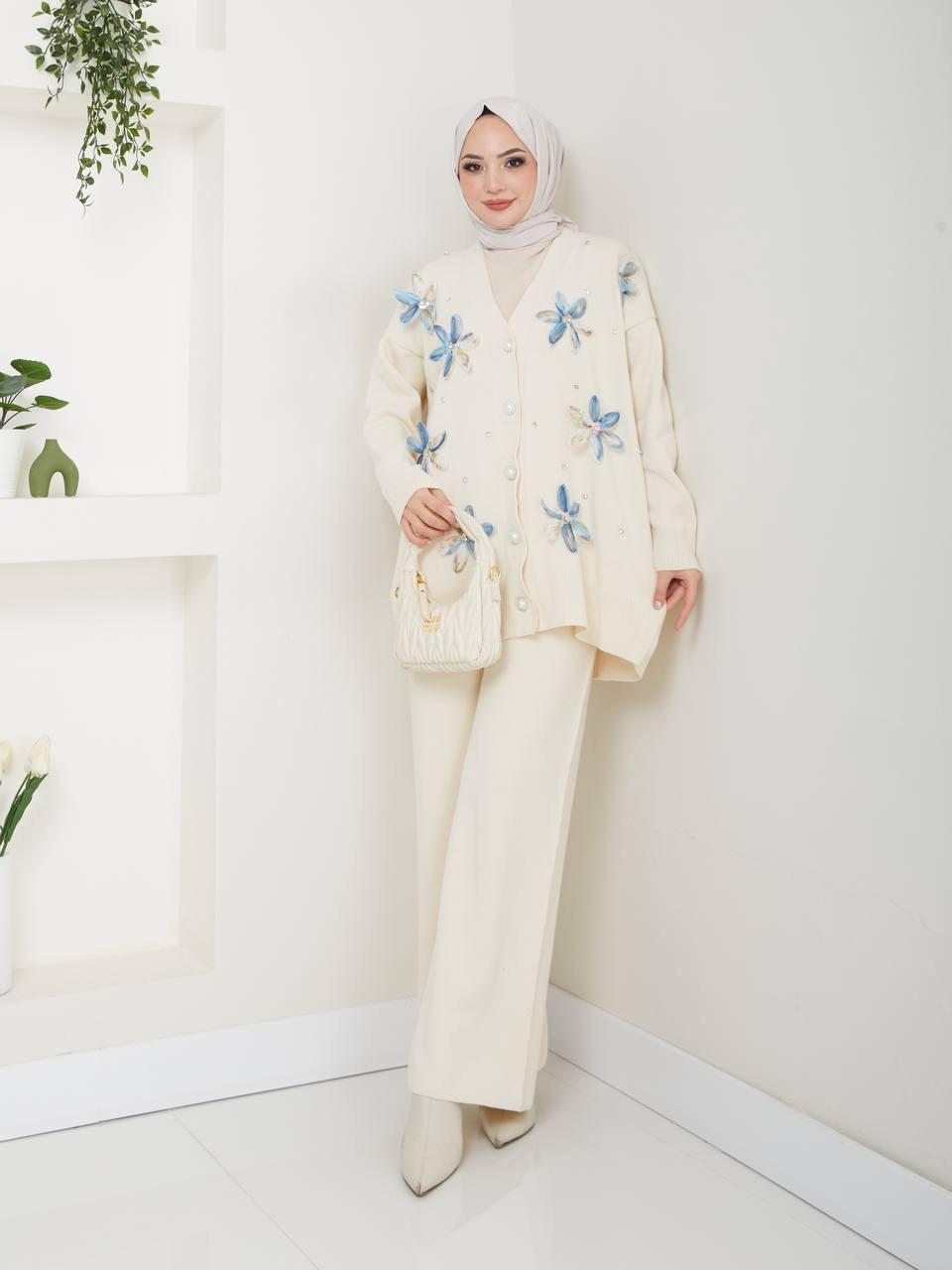 Enemble en Tricot à Motif Floral Taille Standard Réf2EFSUN