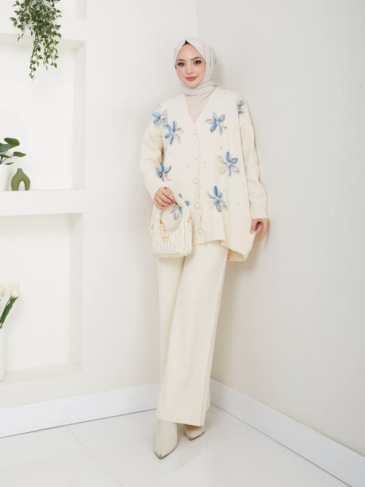 Enemble en Tricot à Motif Floral Taille Standard Réf2EFSUN