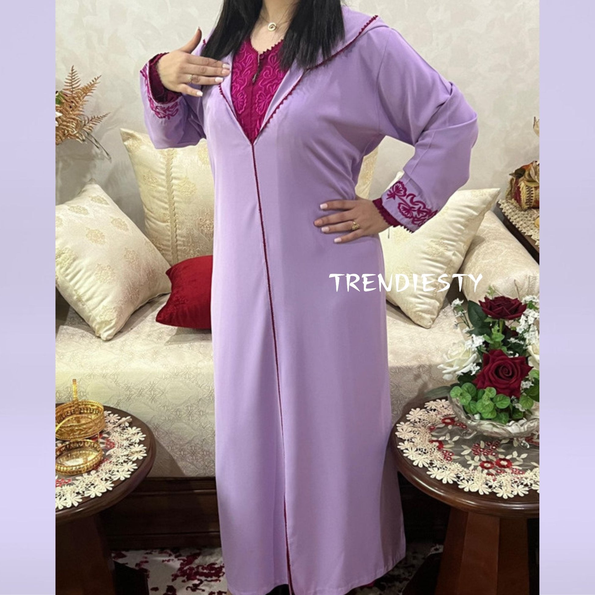 جلابة من قطعتين مصنوعة من الكريب الرائع - TRENDIESTY