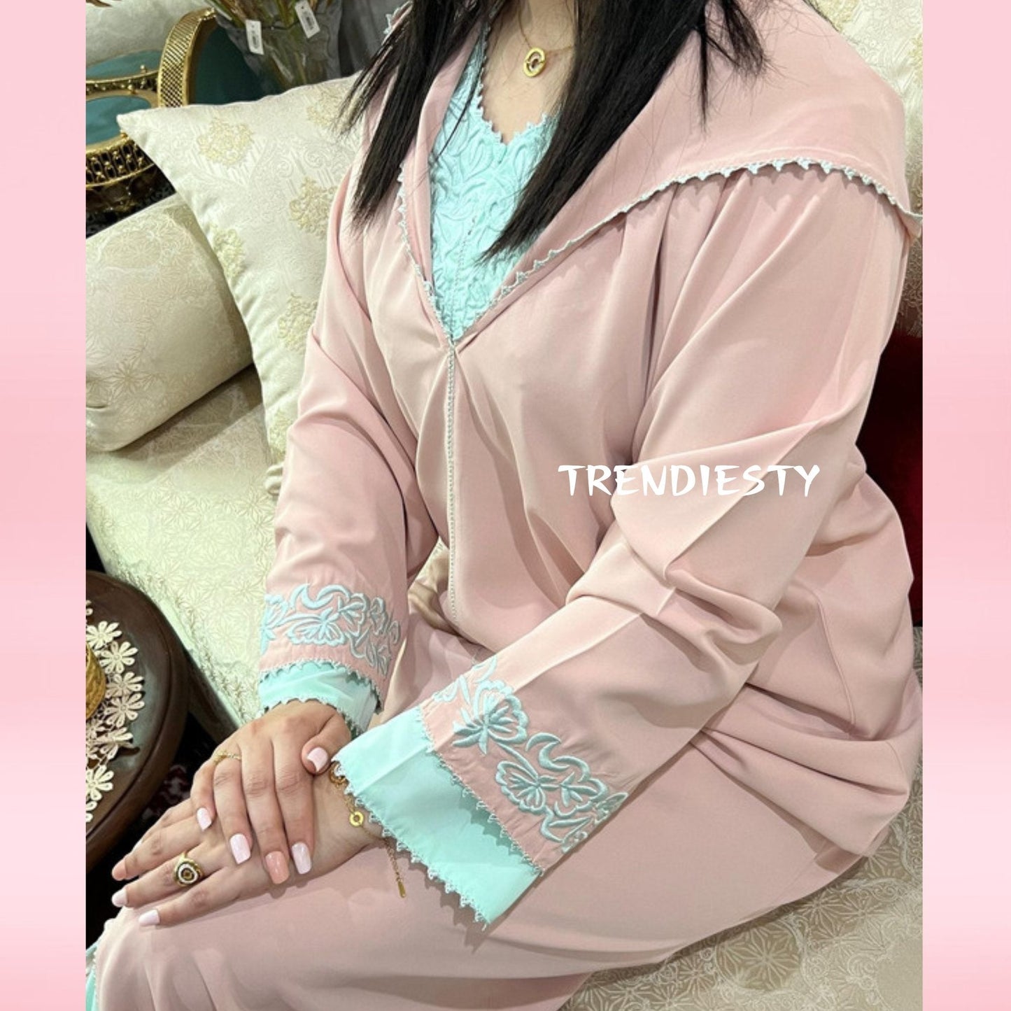 جلابة من قطعتين مصنوعة من الكريب الرائع - TRENDIESTY