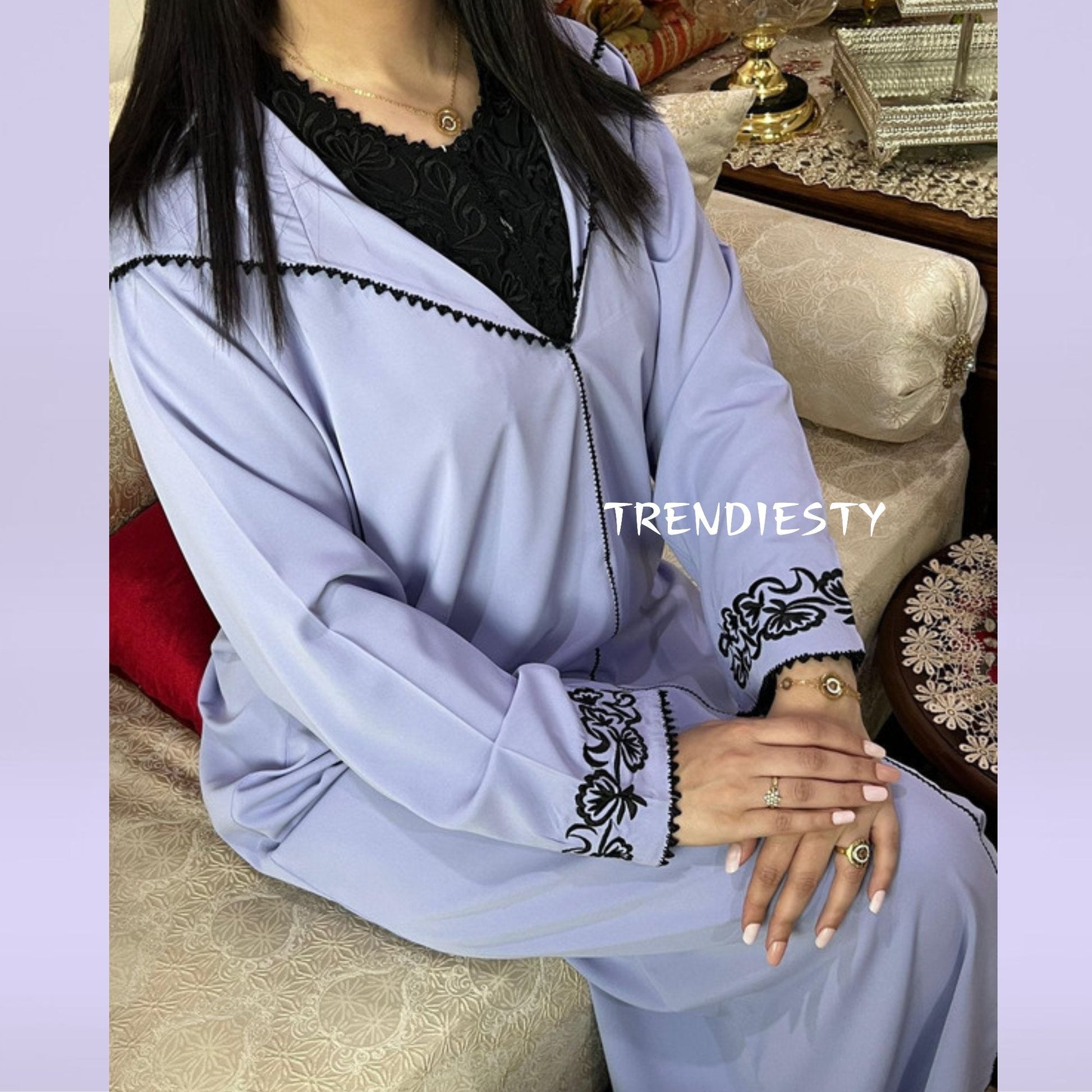 جلابة من قطعتين مصنوعة من الكريب الرائع - TRENDIESTY