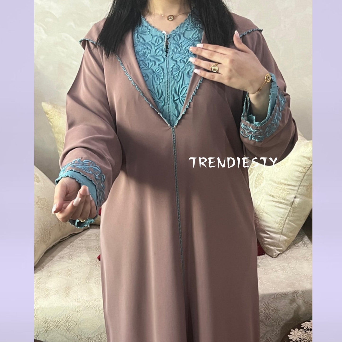 جلابة من قطعتين مصنوعة من الكريب الرائع - TRENDIESTY