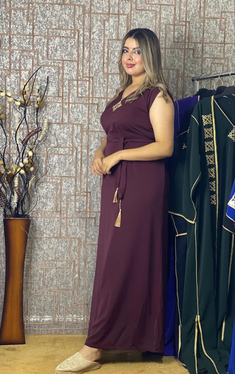 كيمونو بقطعتين مع بلغة فاسية مطروزة - TRENDIESTY