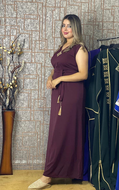 كيمونو بقطعتين مع بلغة فاسية مطروزة - TRENDIESTY