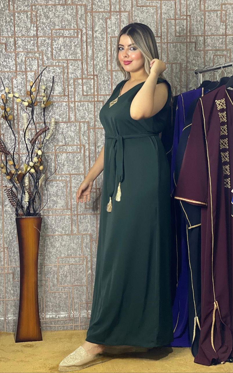 كيمونو بقطعتين مع بلغة فاسية مطروزة - TRENDIESTY