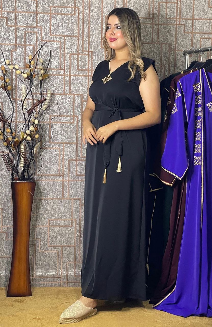 كيمونو بقطعتين مع بلغة فاسية مطروزة - TRENDIESTY