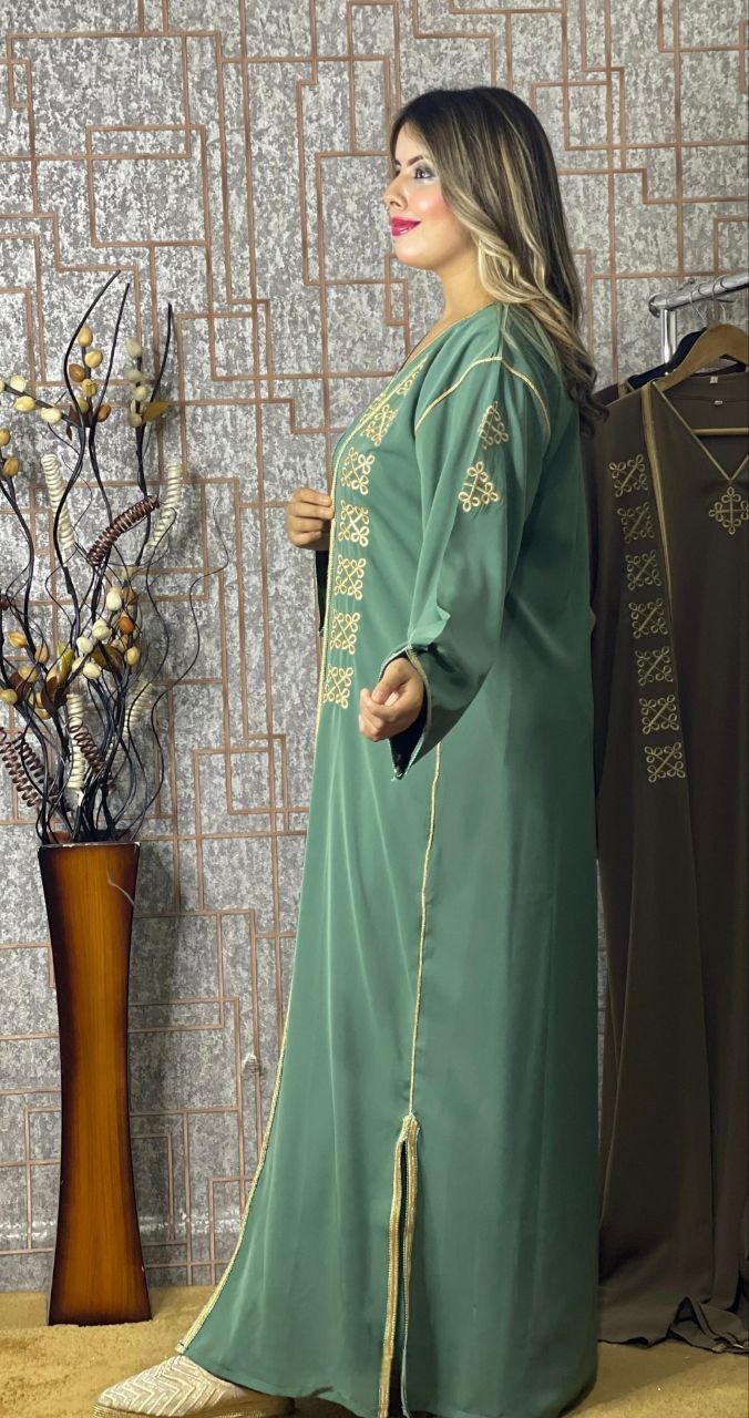 كيمونو بقطعتين مع بلغة فاسية مطروزة - TRENDIESTY