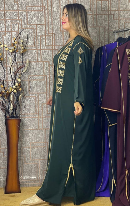 كيمونو بقطعتين مع بلغة فاسية مطروزة - TRENDIESTY