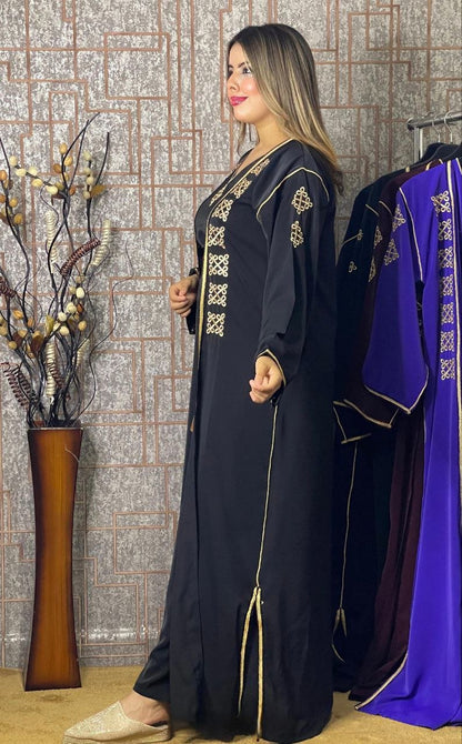 كيمونو بقطعتين مع بلغة فاسية مطروزة - TRENDIESTY