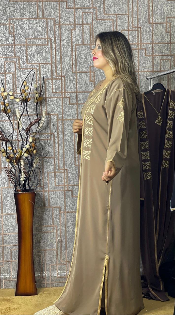 كيمونو بقطعتين مع بلغة فاسية مطروزة - TRENDIESTY