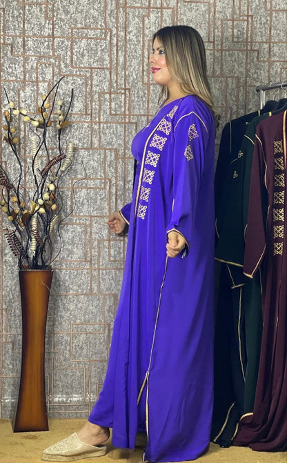 كيمونو بقطعتين مع بلغة فاسية مطروزة - TRENDIESTY