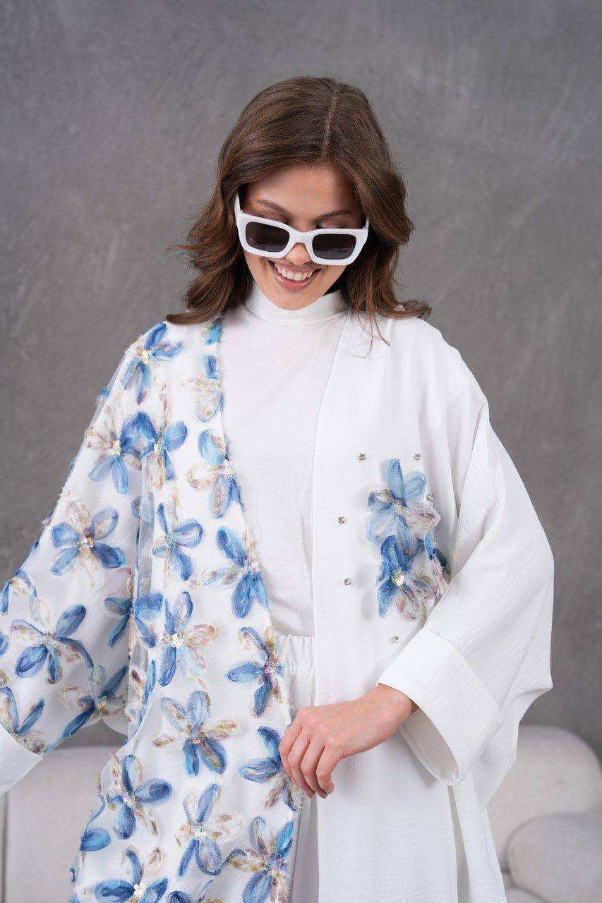 Ensemble Kimono 2 Pièces à fleurs 3D REFWTR2025