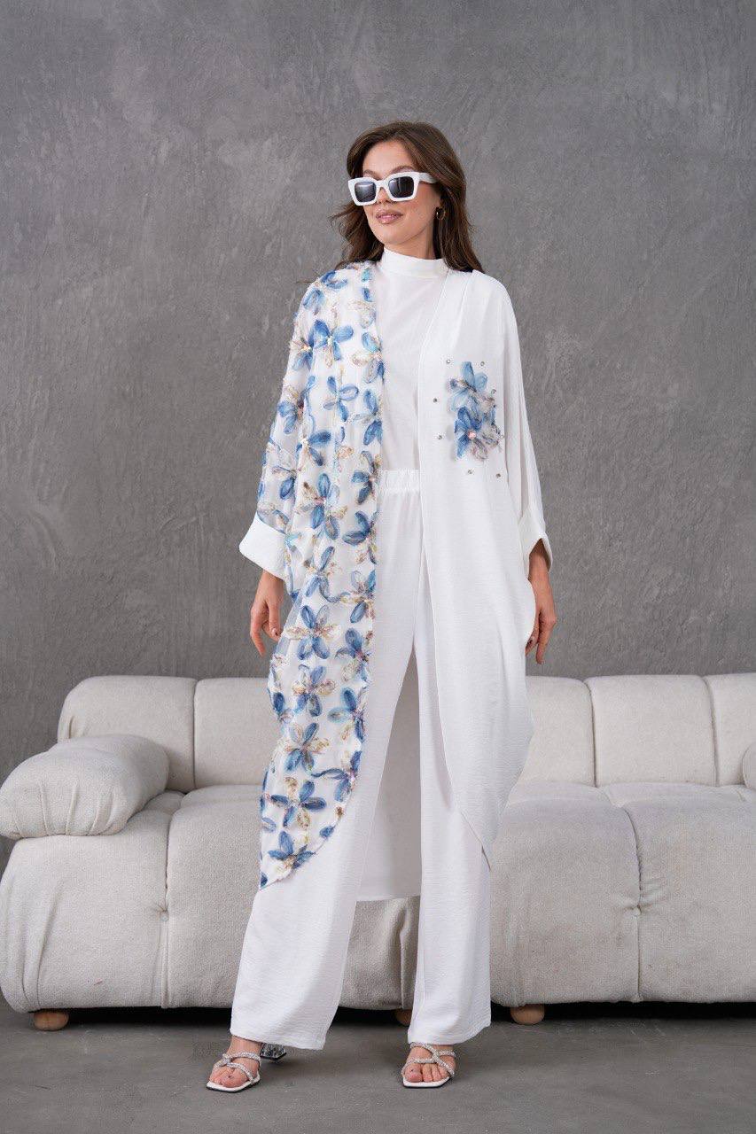 Ensemble Kimono 2 Pièces à fleurs 3D REFWTR2025