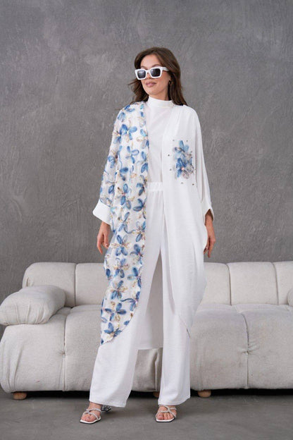 Ensemble Kimono 2 Pièces à fleurs 3D REFWTR2025