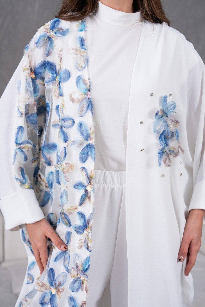 Ensemble Kimono 2 Pièces à fleurs 3D REFWTR2025