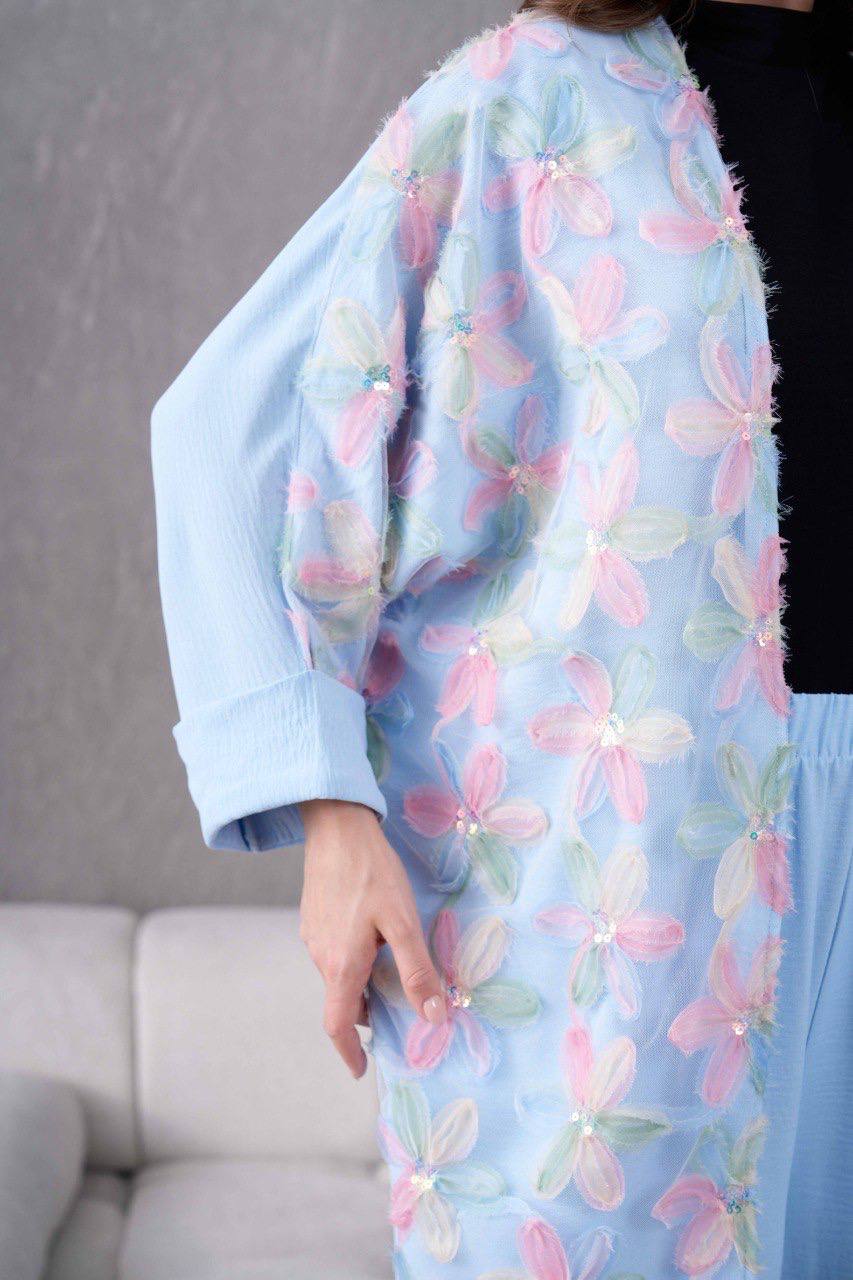 Ensemble Kimono 2 Pièces à fleurs 3D REFWTR2025