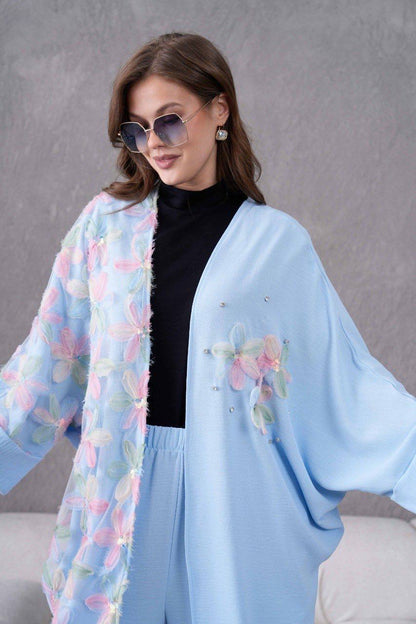 Ensemble Kimono 2 Pièces à fleurs 3D REFWTR2025