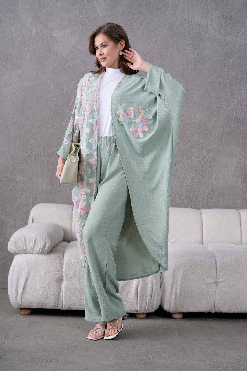 Ensemble Kimono 2 Pièces à fleurs 3D REFWTR2025