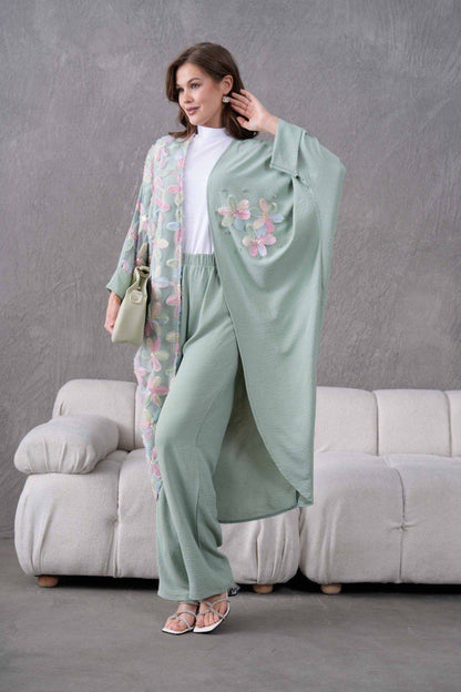 Ensemble Kimono 2 Pièces à fleurs 3D REFWTR2025