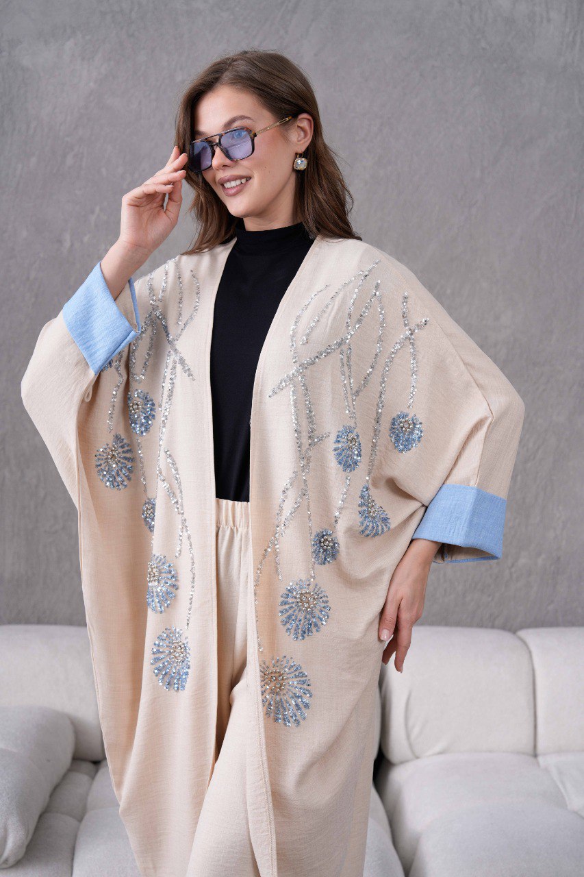 Ensemble Kimono 2 Pièces à fleurs 3D REFWTR2025
