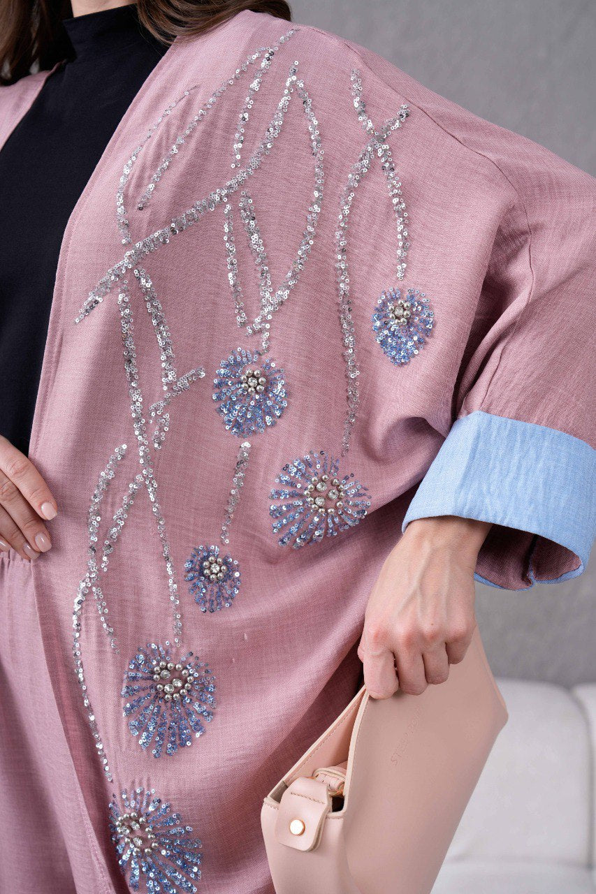 Ensemble Kimono 2 Pièces à fleurs 3D REFWTR2025